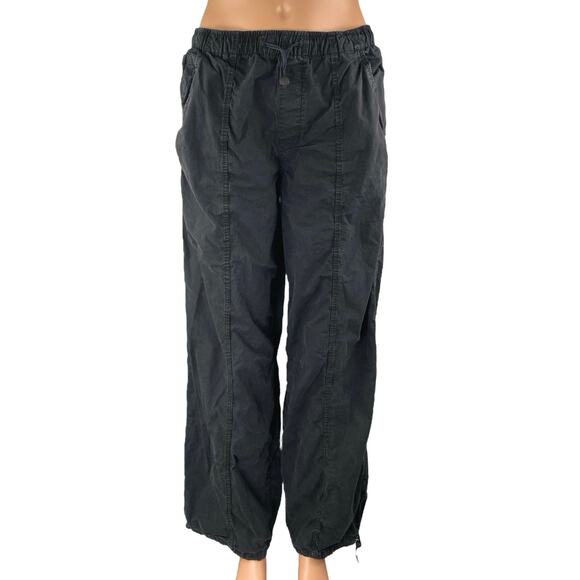 Zara Women's Black High Waisted Drawstring Parachute Trousers Pants Size S - Picture 1 of 4